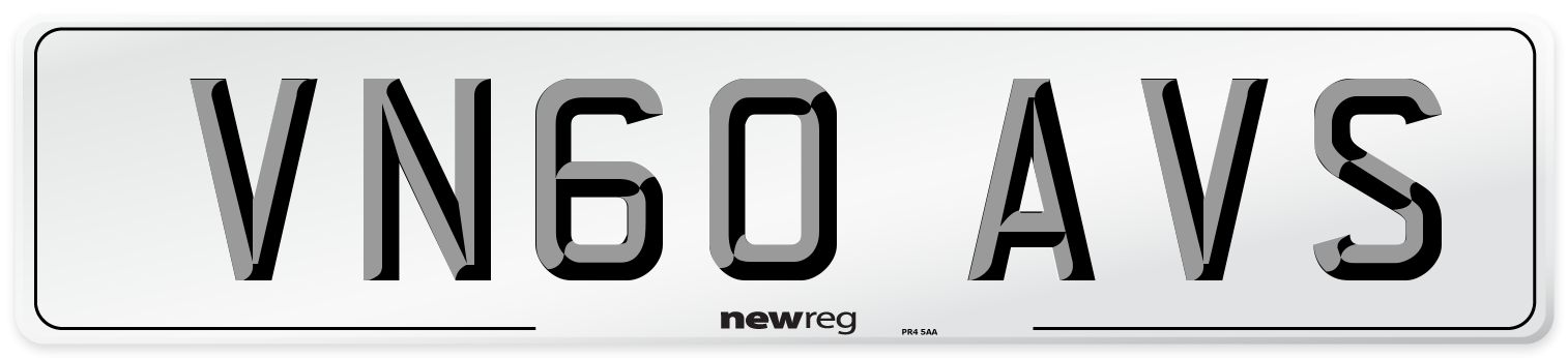VN60 AVS Number Plate from New Reg